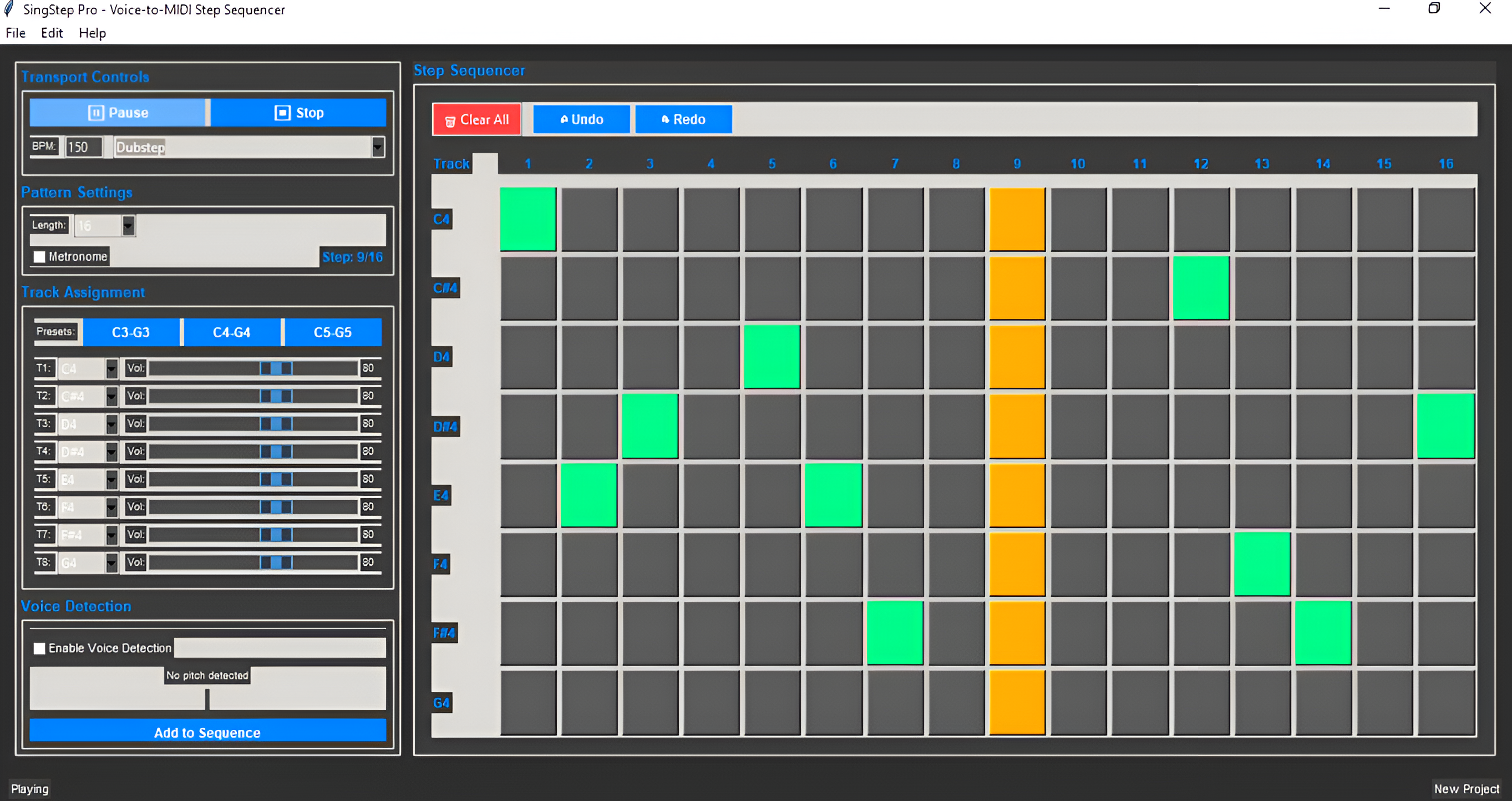 SingStep Pro Interface