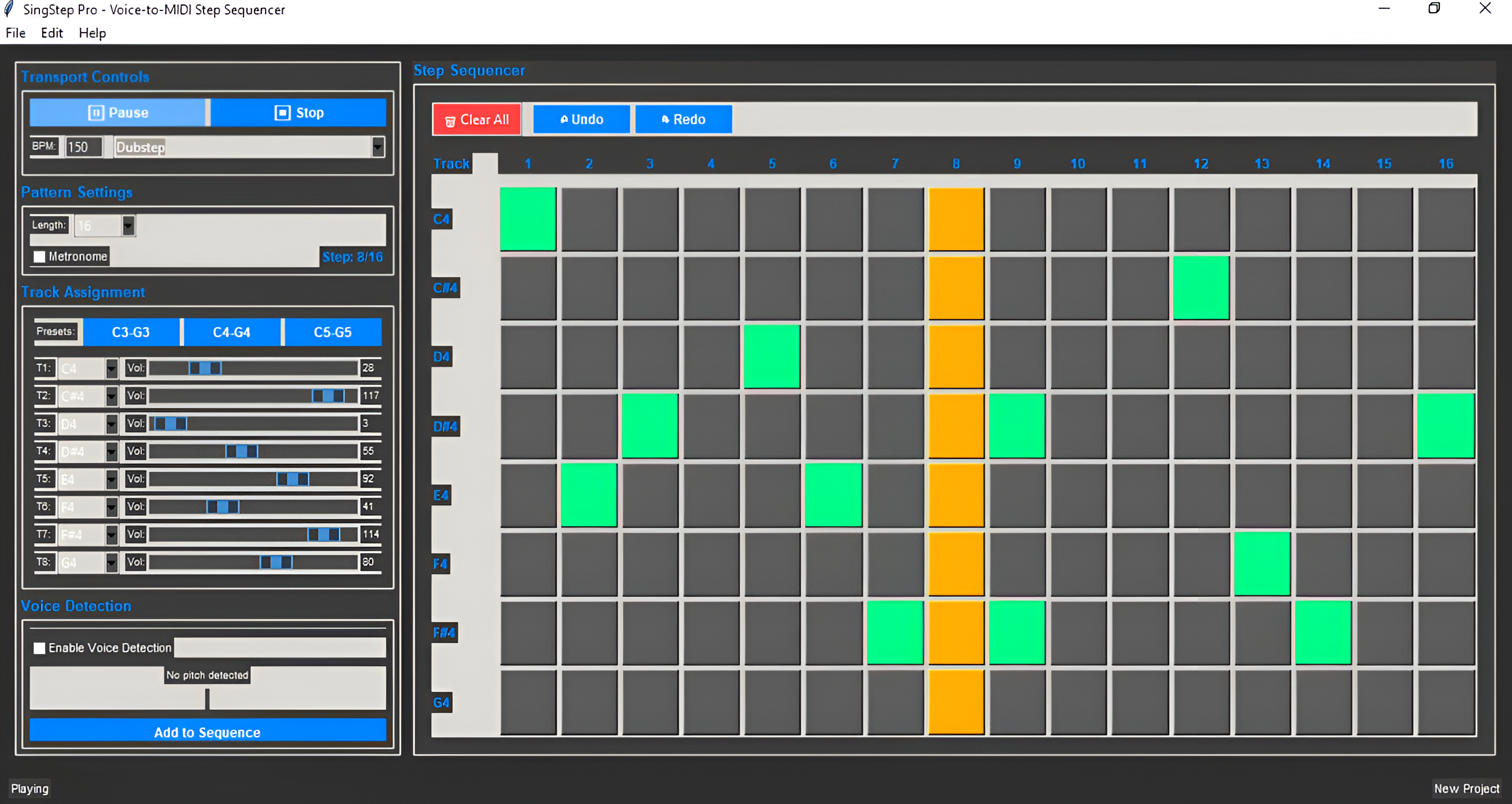 SingStep Pro Interface